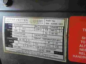 የሚሸጥ ጀነሬተር 30kva Lister Petter Brand