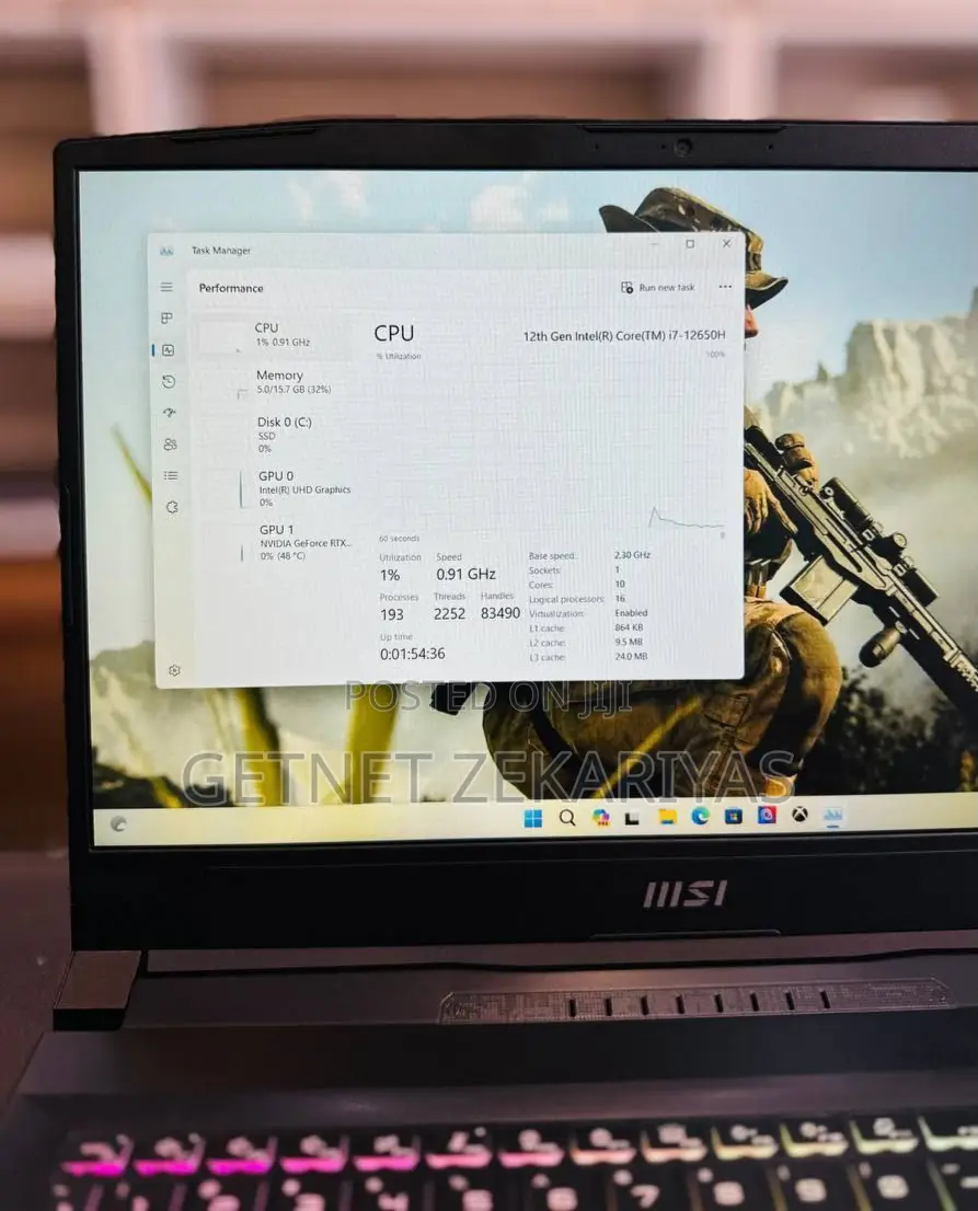 New Laptop MSI Katana 15 16GB Intel Core I7 SSD 512GB
