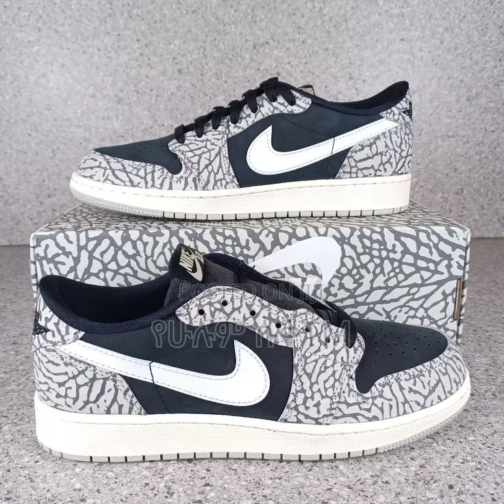Original Nike Air Jordan 1 Low ‘Black Cement’ Shoes