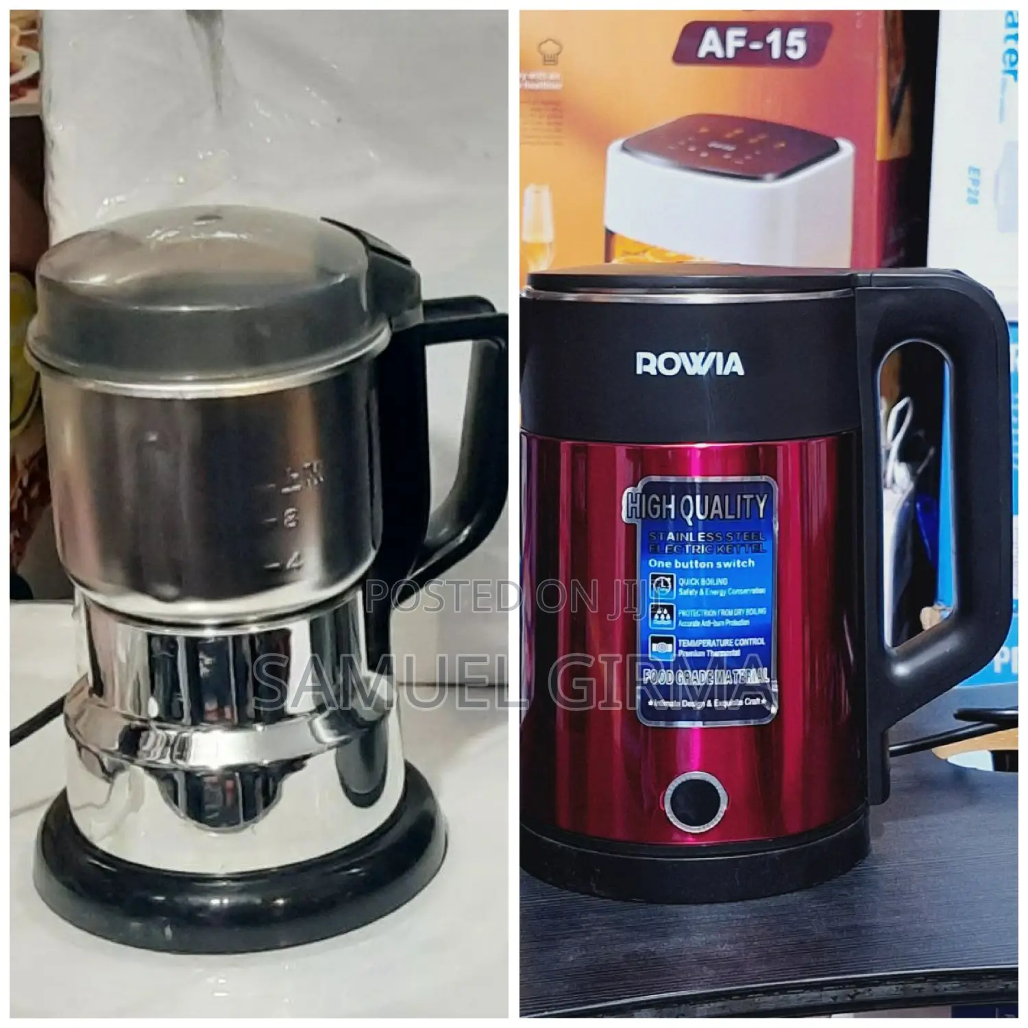 ~የዉሃ ማፍያ ቦይለር እና የቡና መፍጫ አንድ ላይ