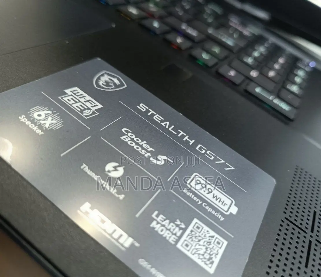 New Laptop MSI Stealth GS77 16GB Intel Core I9 SSD 1T