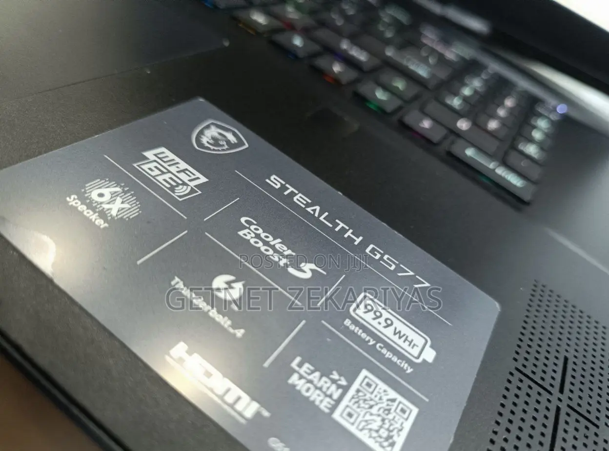 New Laptop MSI Stealth GS77 16GB Intel Core I9 SSD 1T