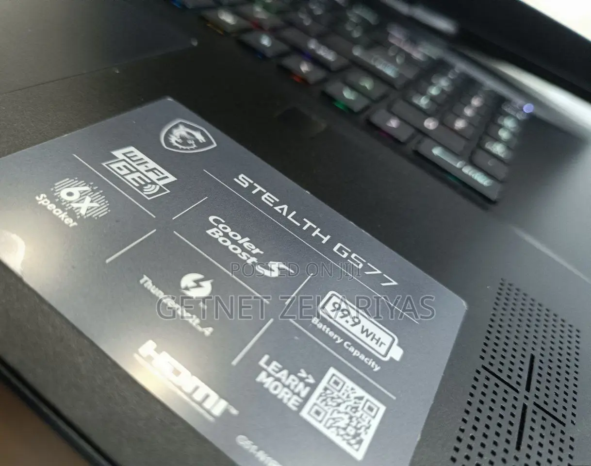 New Laptop MSI Stealth GS77 16GB Intel Core I9 SSD 1T