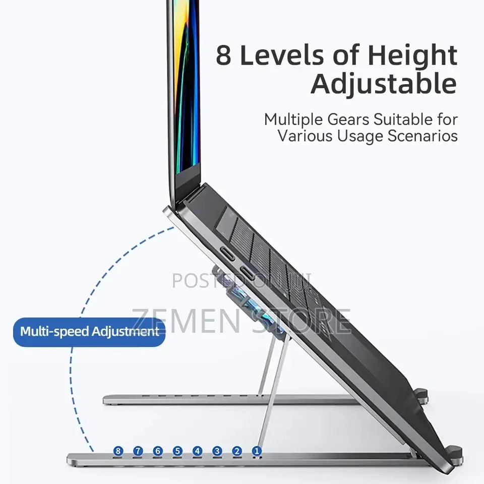 Aluminum Laptop Stand With Dual Turbo Cooling Fans