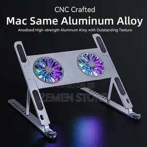 Aluminum Laptop Stand With Dual Turbo Cooling Fans