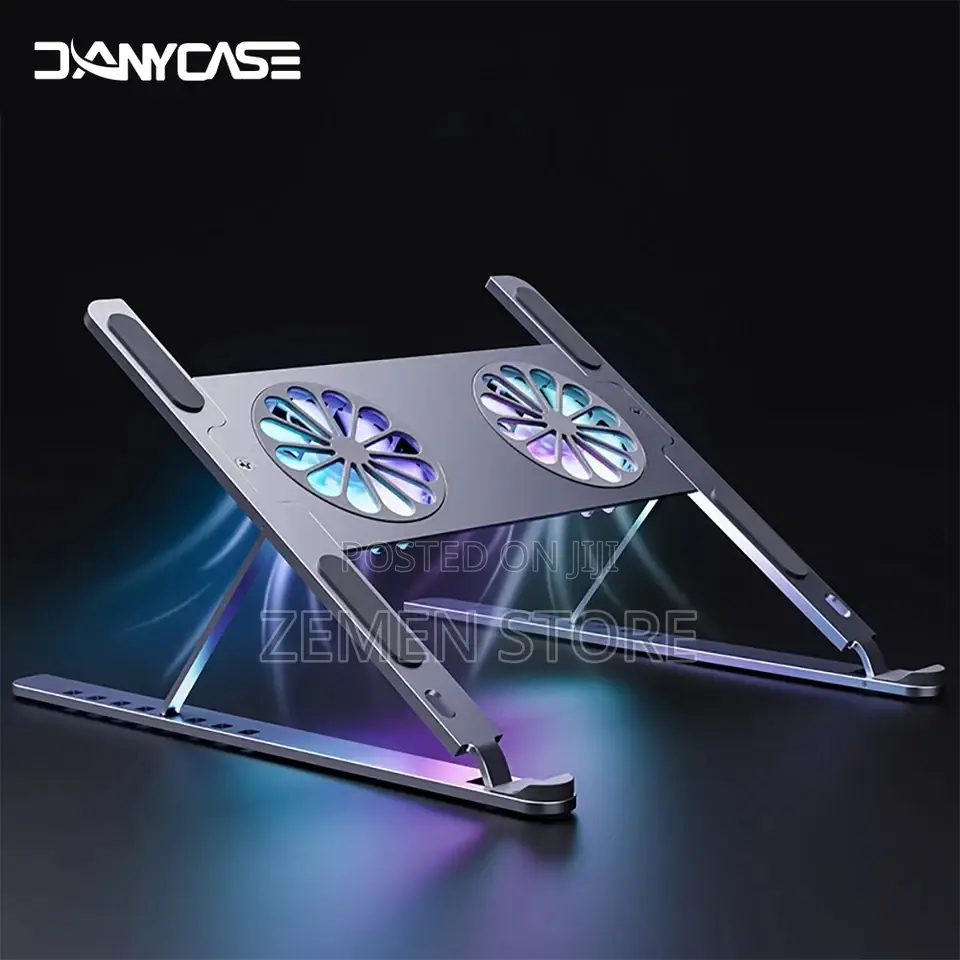 Aluminum Laptop Stand With Dual Turbo Cooling Fans