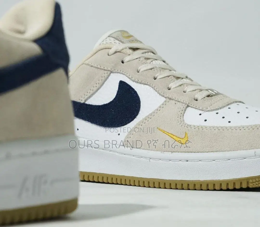 Nike Air Force 1'07 "Suede Cream Navy White" Low Shoe