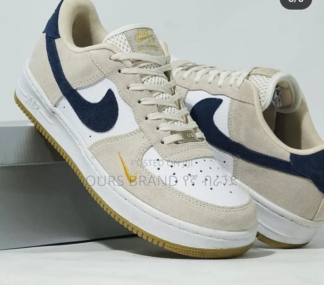Nike Air Force 1'07 "Suede Cream Navy White" Low Shoe