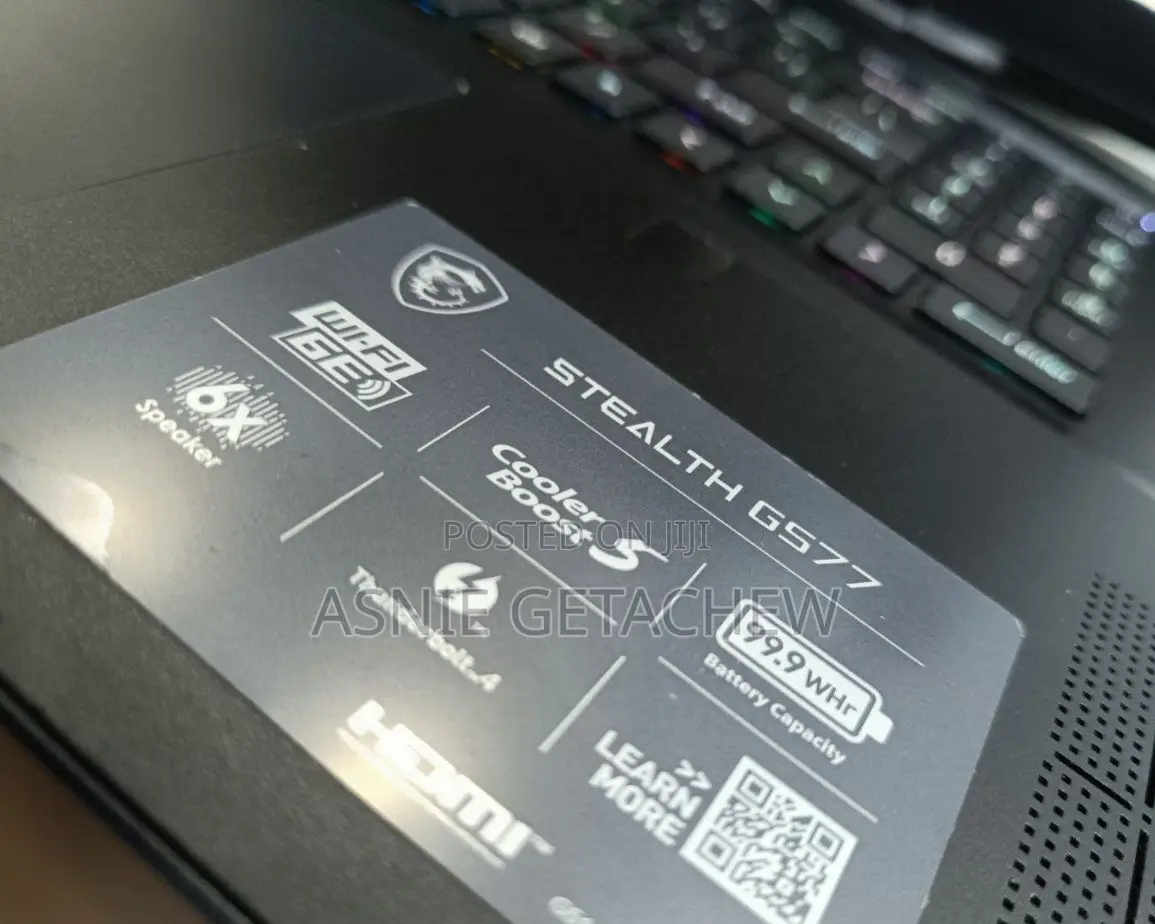New Laptop MSI Stealth GS77 16GB Intel Core I9 SSD 1T