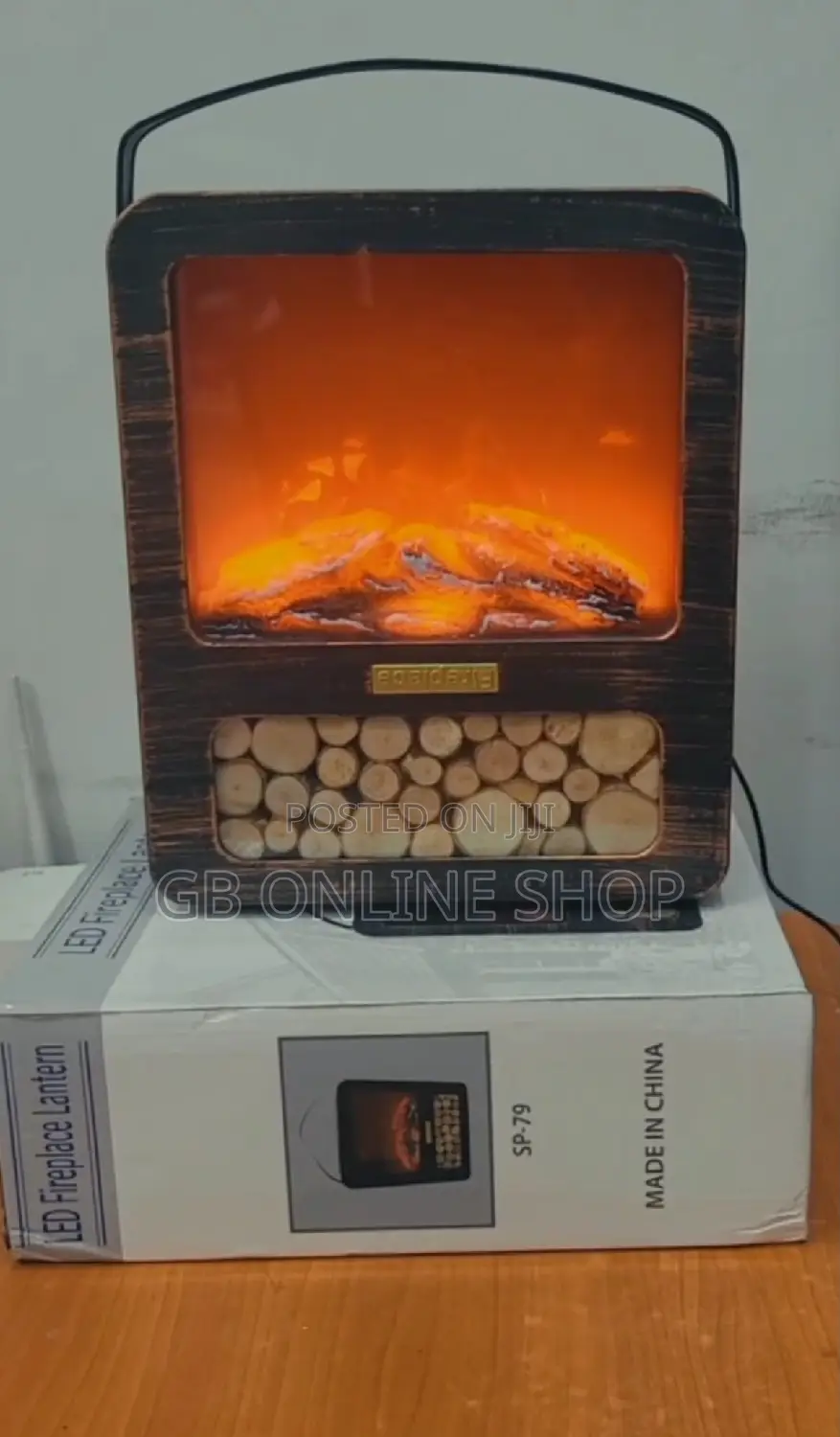 Artificial LED Fireplace With Realistic Wood Burning Flame