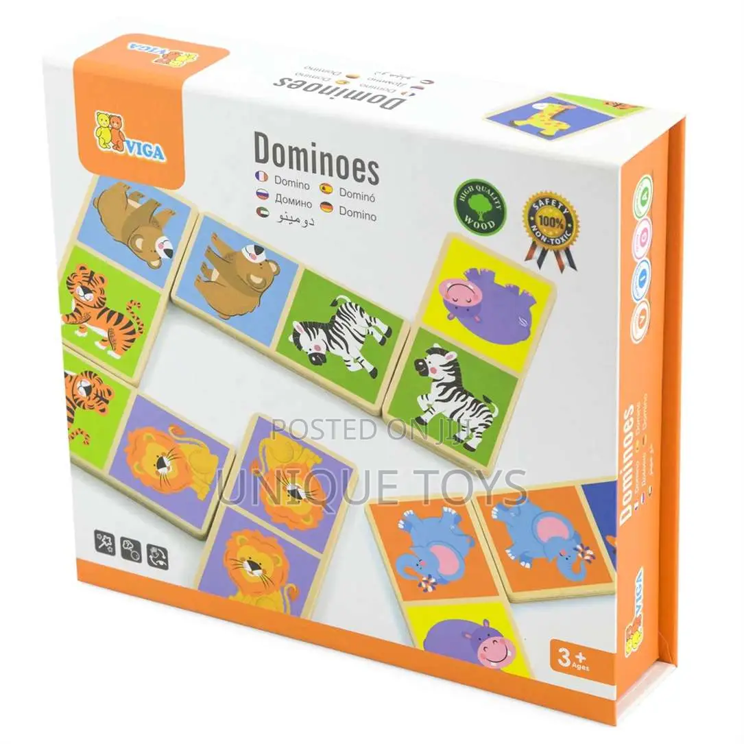 The Wooden Game Domino Farm Viga Toys