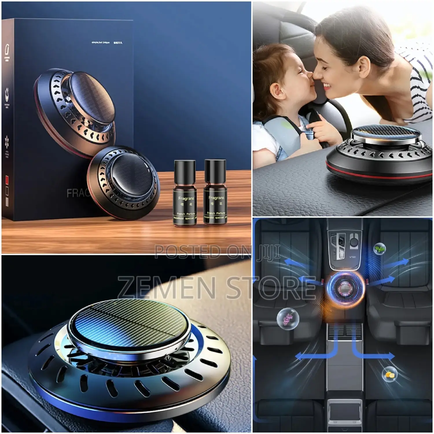 Solar Car Air Freshener With Two Free Perfume