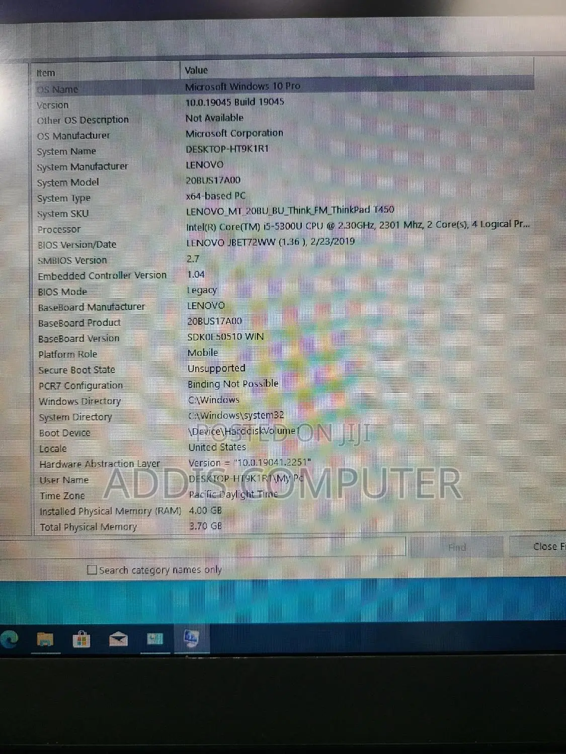 Laptop Lenovo ThinkPad T450 4GB Intel Core I5 HDD 500GB