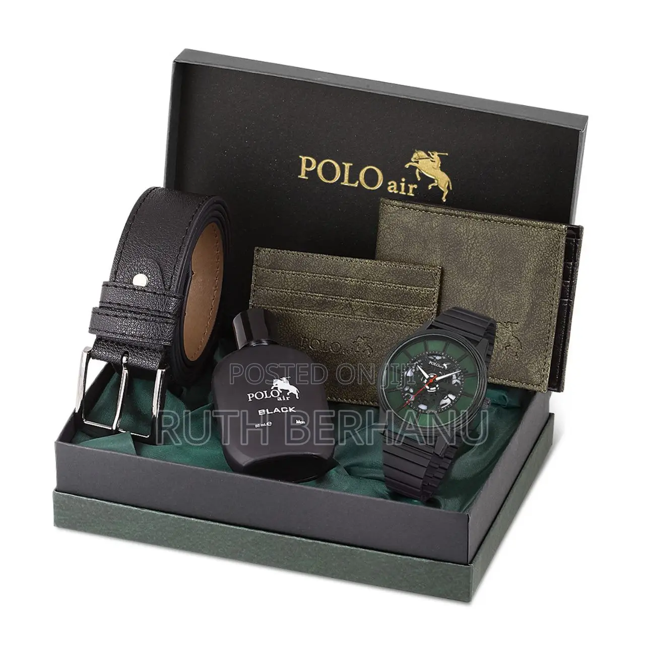 Polo Air Men's Wristwatch Perfume Cardholder Set