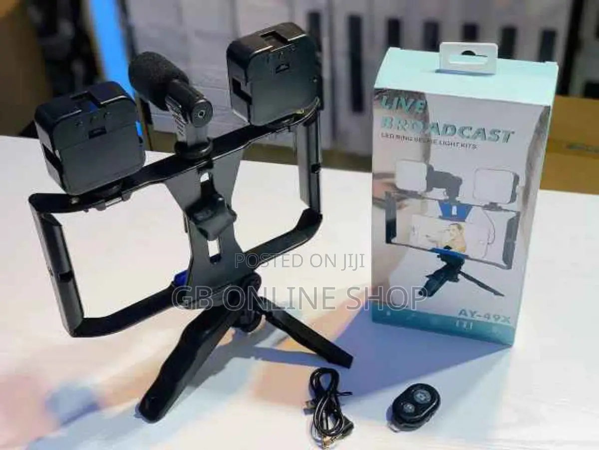 Vlogging Kit AY-49X Mobile Tripod Video Make With Bluetooth