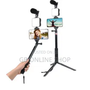 Mobile Tripod Black Video Making AY-49Z With Bluetooth Kit
