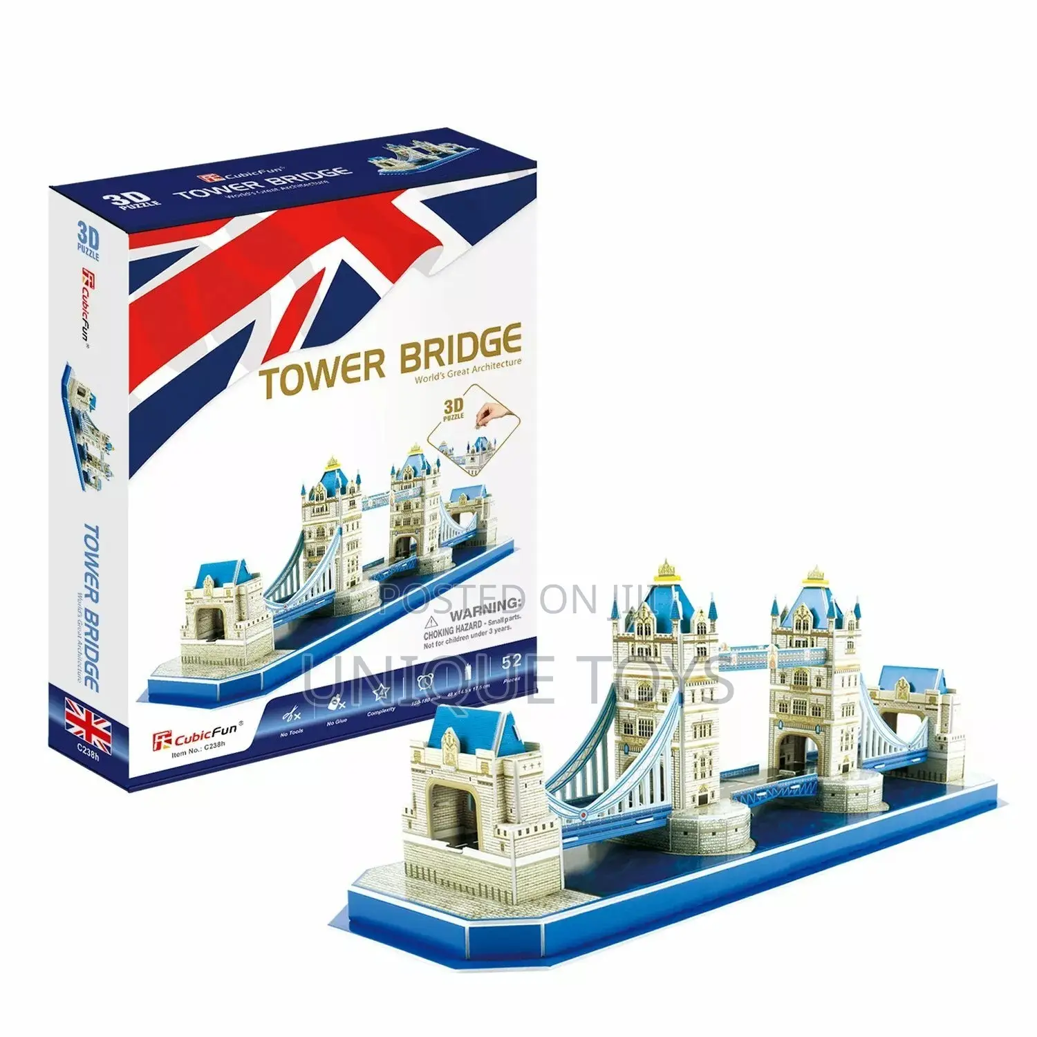 Cubic Fun 3D Puzzle Tower Bridge: 52 Pieces