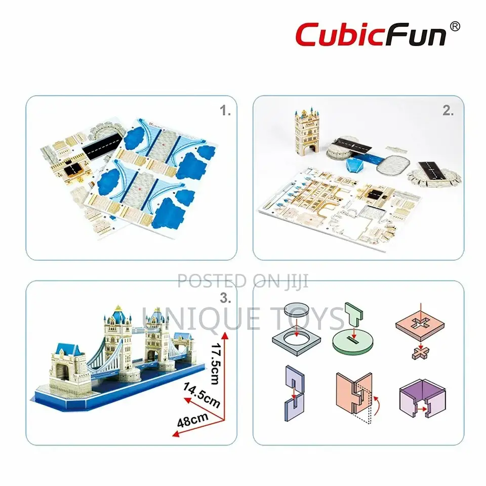 Cubic Fun 3D Puzzle Tower Bridge: 52 Pieces