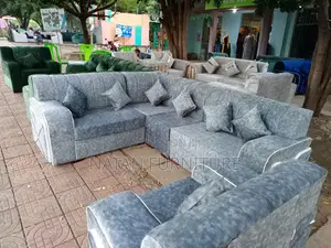 Sofa L Shape Made Of Wooden Material And Withe High Quality
