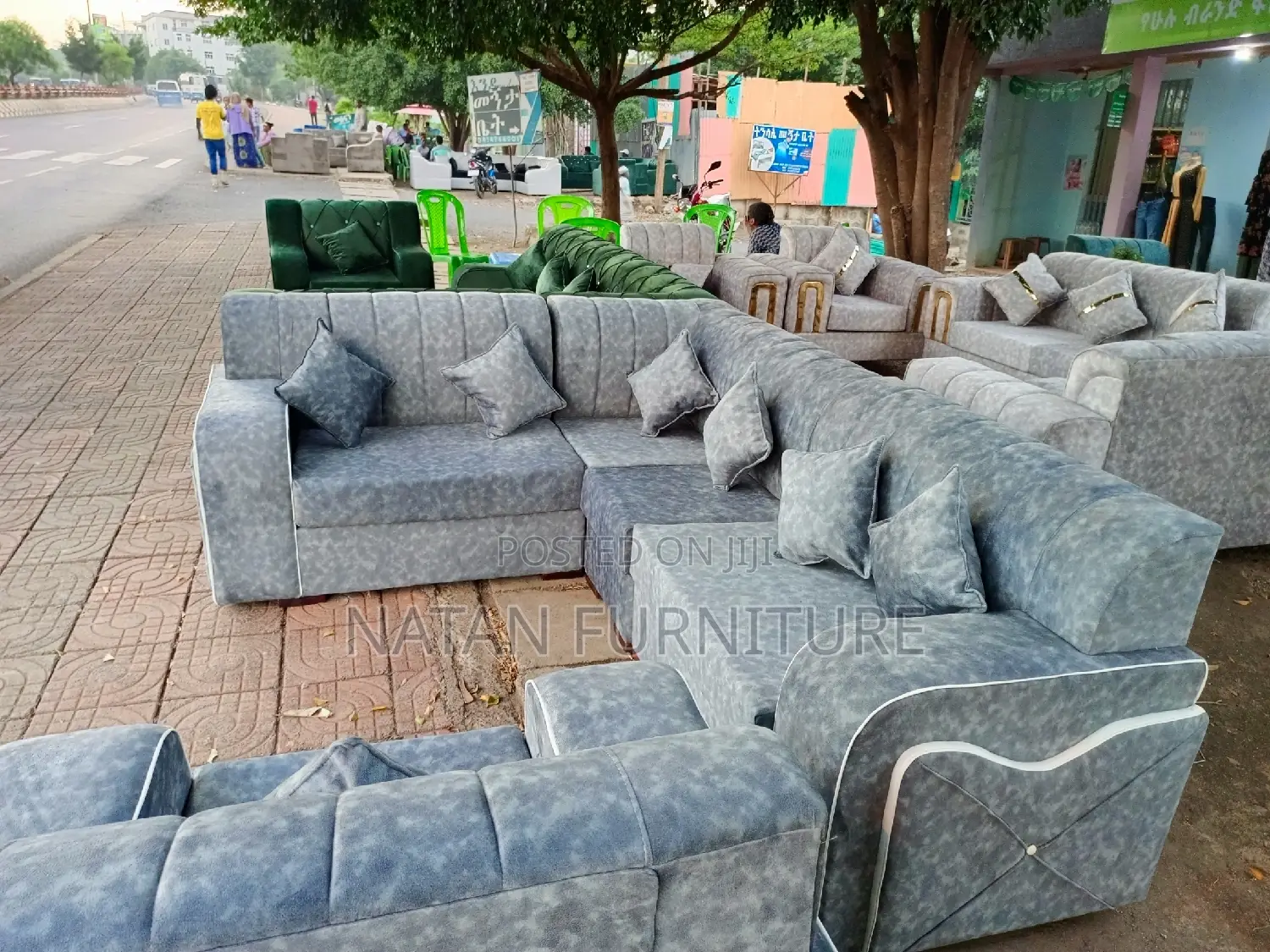 Sofa L Shape Made Of Wooden Material And Withe High Quality