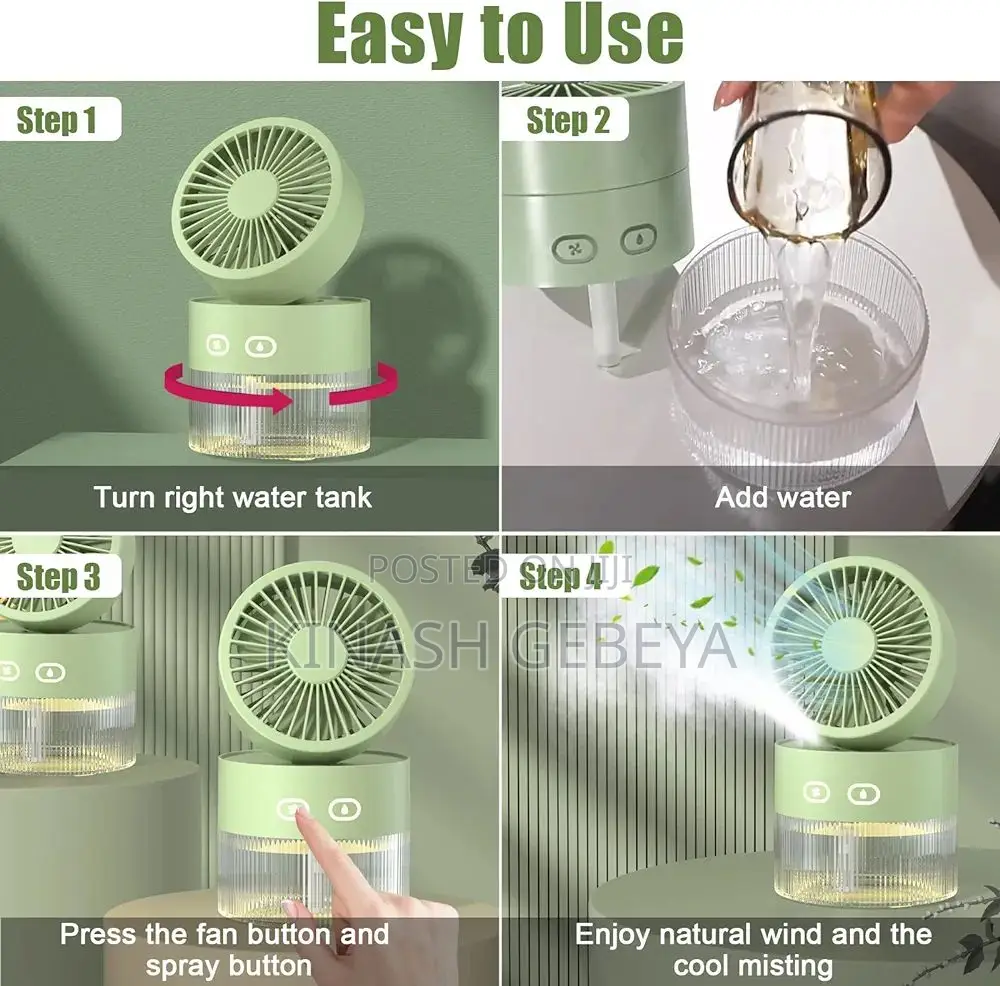 Mini Desk Fan With Humidifier