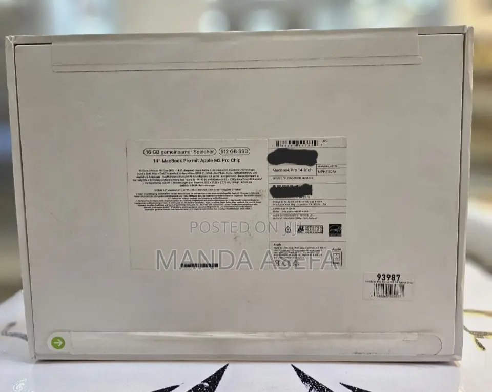 New Laptop Apple MacBook Pro 16GB Apple M2 SSD 512GB