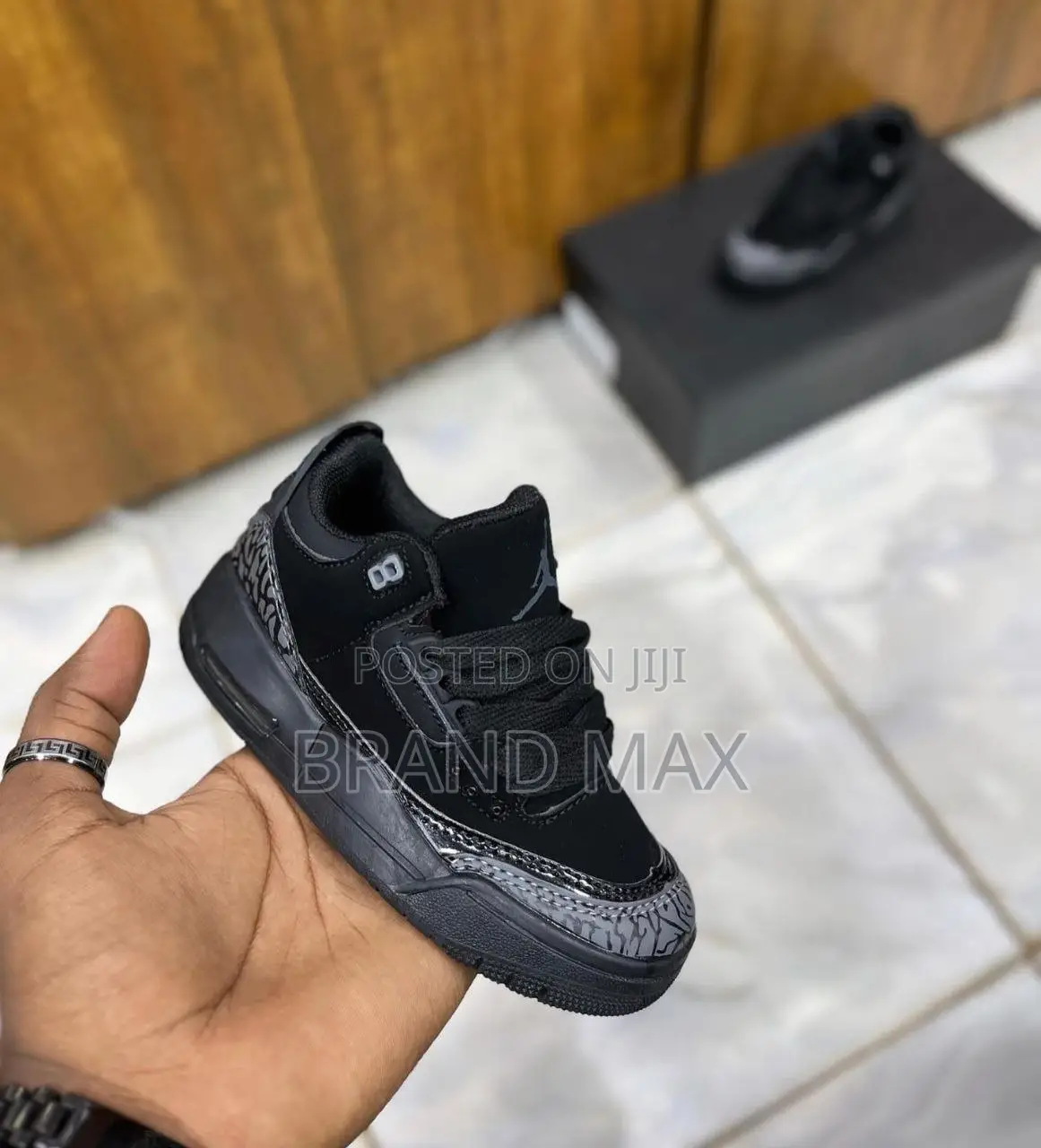 Kids Air Jordan 3 Black Cat Master Quality