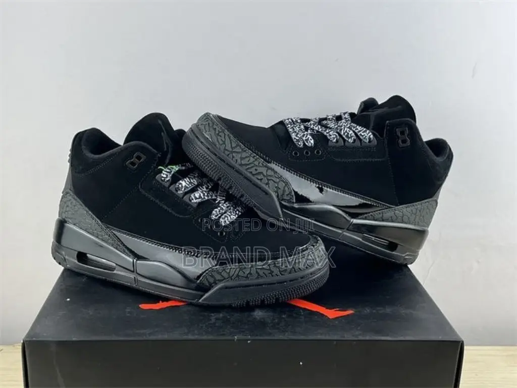 Kids Air Jordan 3 Black Cat Master Quality