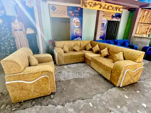 Sofa L Shape or Corner Sofa Made of Wooden Material