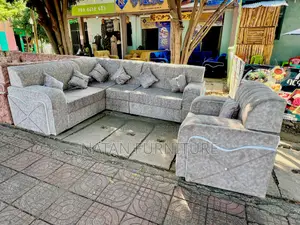 Photo - Sofa L Shape or Corner Sofa Made of Wooden Material