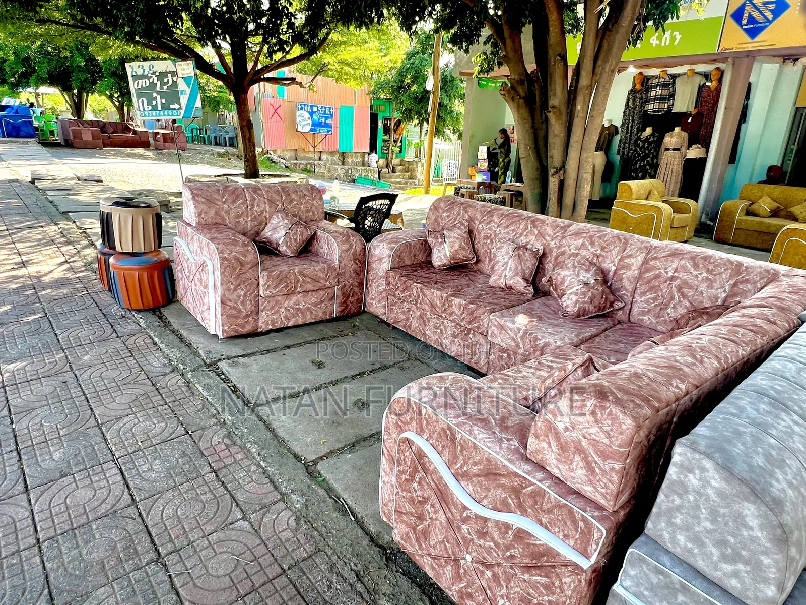 Sofa L Shape or Corner Sofa Made of Wooden Material