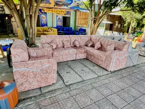 Sofa L Shape or Corner Sofa Made of Wooden Material