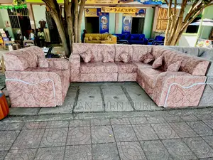 Photo - Sofa L Shape or Corner Sofa Made of Wooden Material
