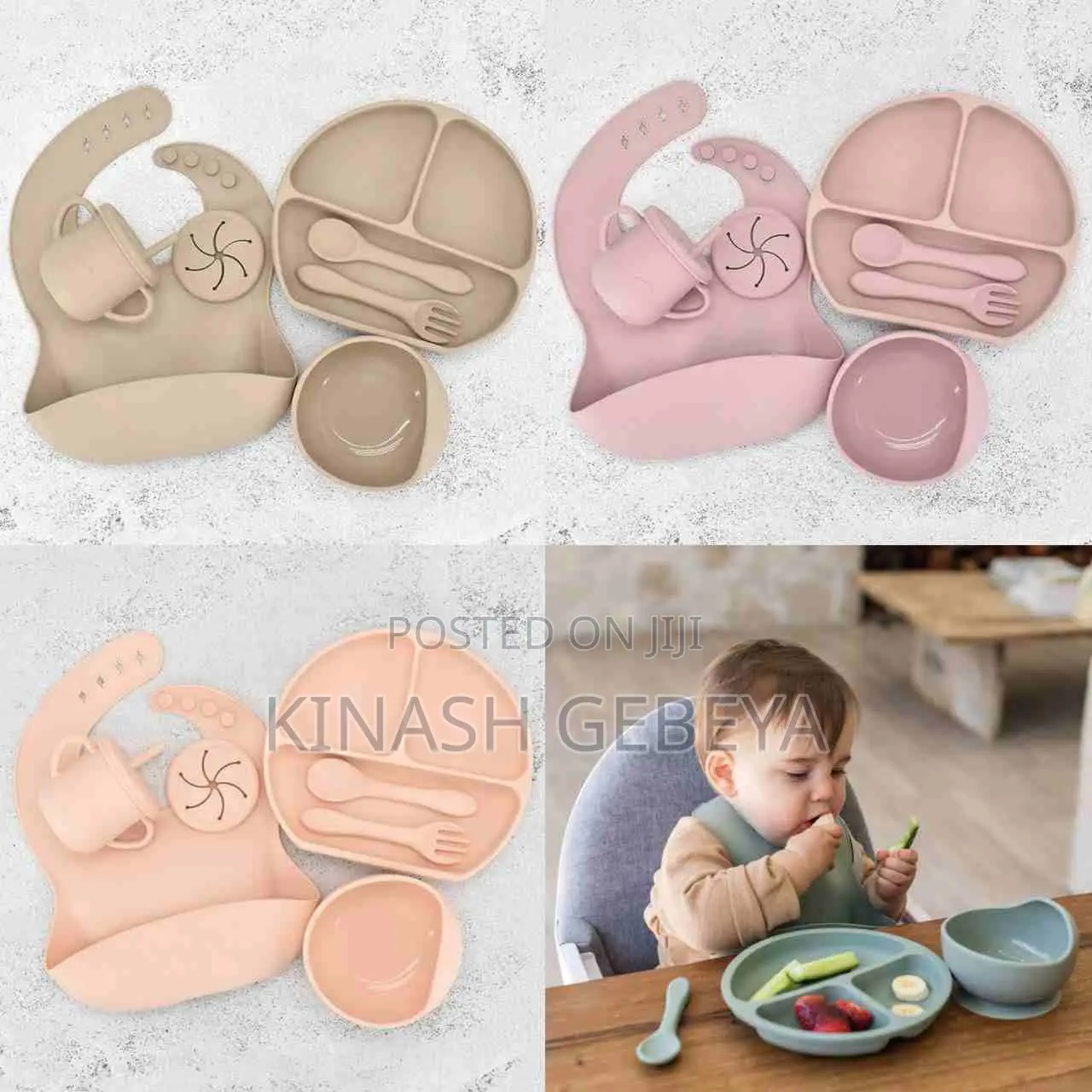 6 in 1 Silicon Baby Feeding Tool(የልጆች መመገቢያ)