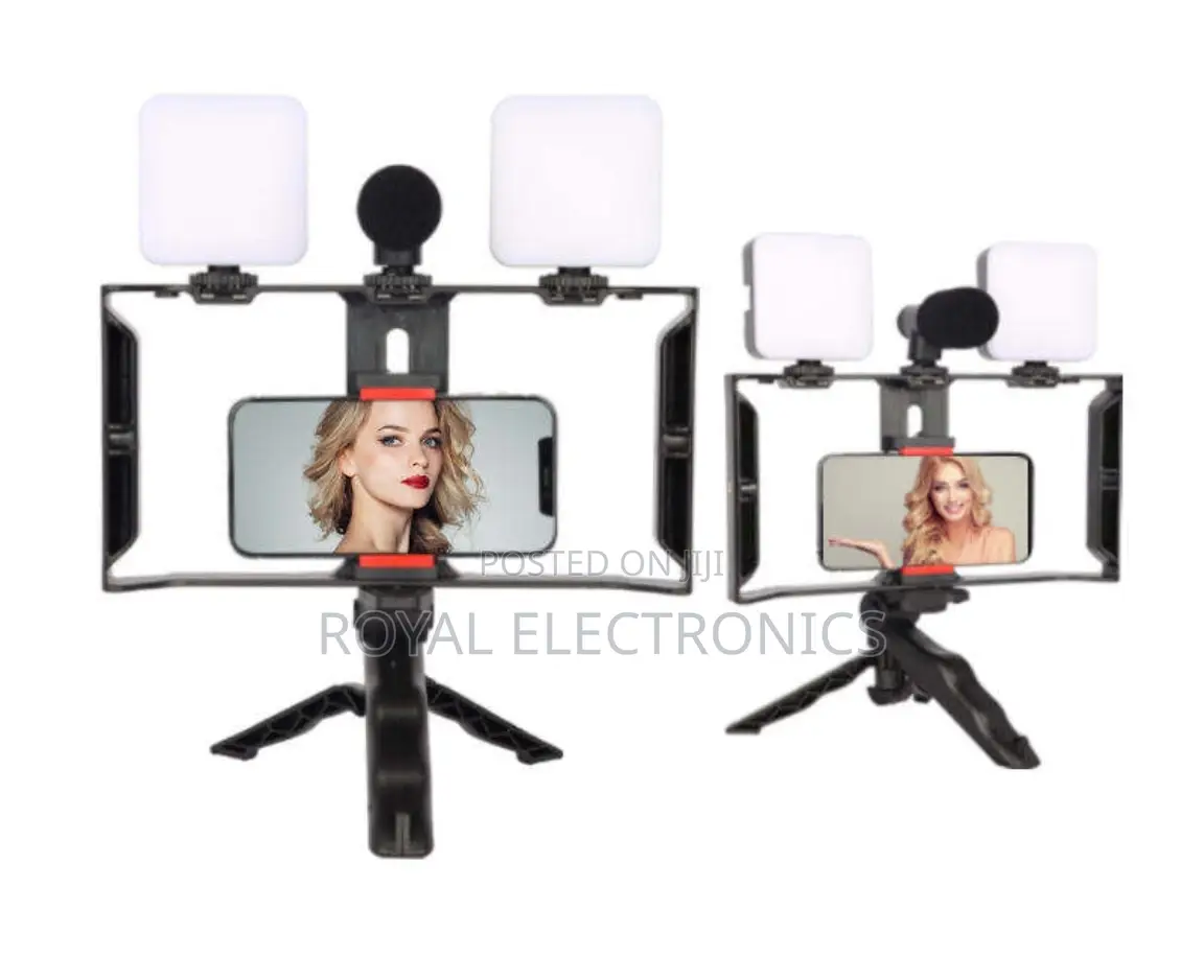 Vlogging Kit With 2 Fill Lamps + Microphone + Tripod +Remote