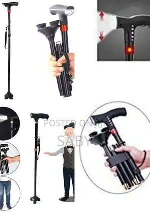 Adjustable Anti-Slip Walking Stick With Led Light