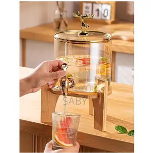 3.6L Glass Dispenser Jar With Bamboo Stand