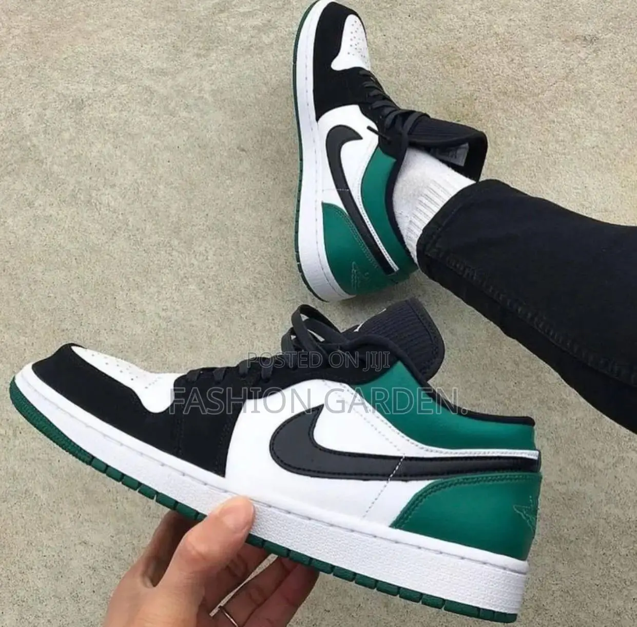 Original Nike Air Jordan 1 Low Pin Green Shoes for Woman's