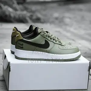 Original Nike Air Force 1 Low ‘07 Double Swoosh Olive Shoes