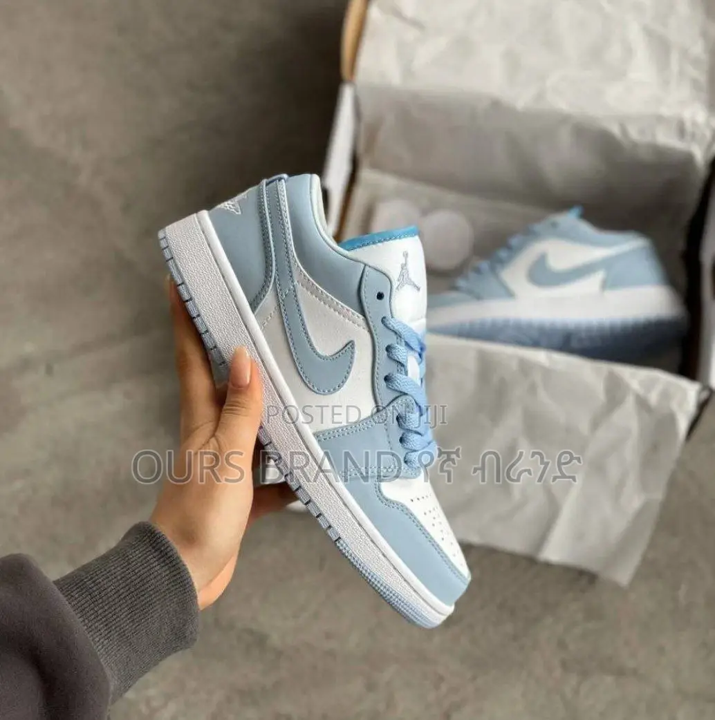 NIKE Air Jordan 1 Low High Quality White Ice Blue Shoe