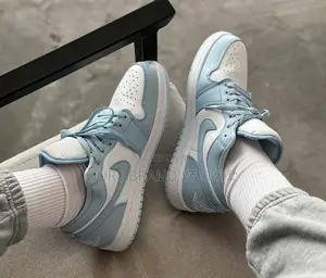 NIKE Air Jordan 1 Low High Quality White Ice Blue Shoe