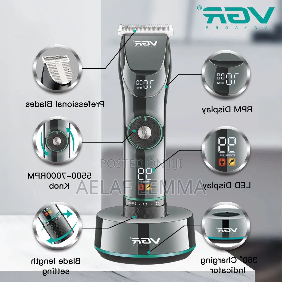  VGR Professional Cordless Hair Clipper
