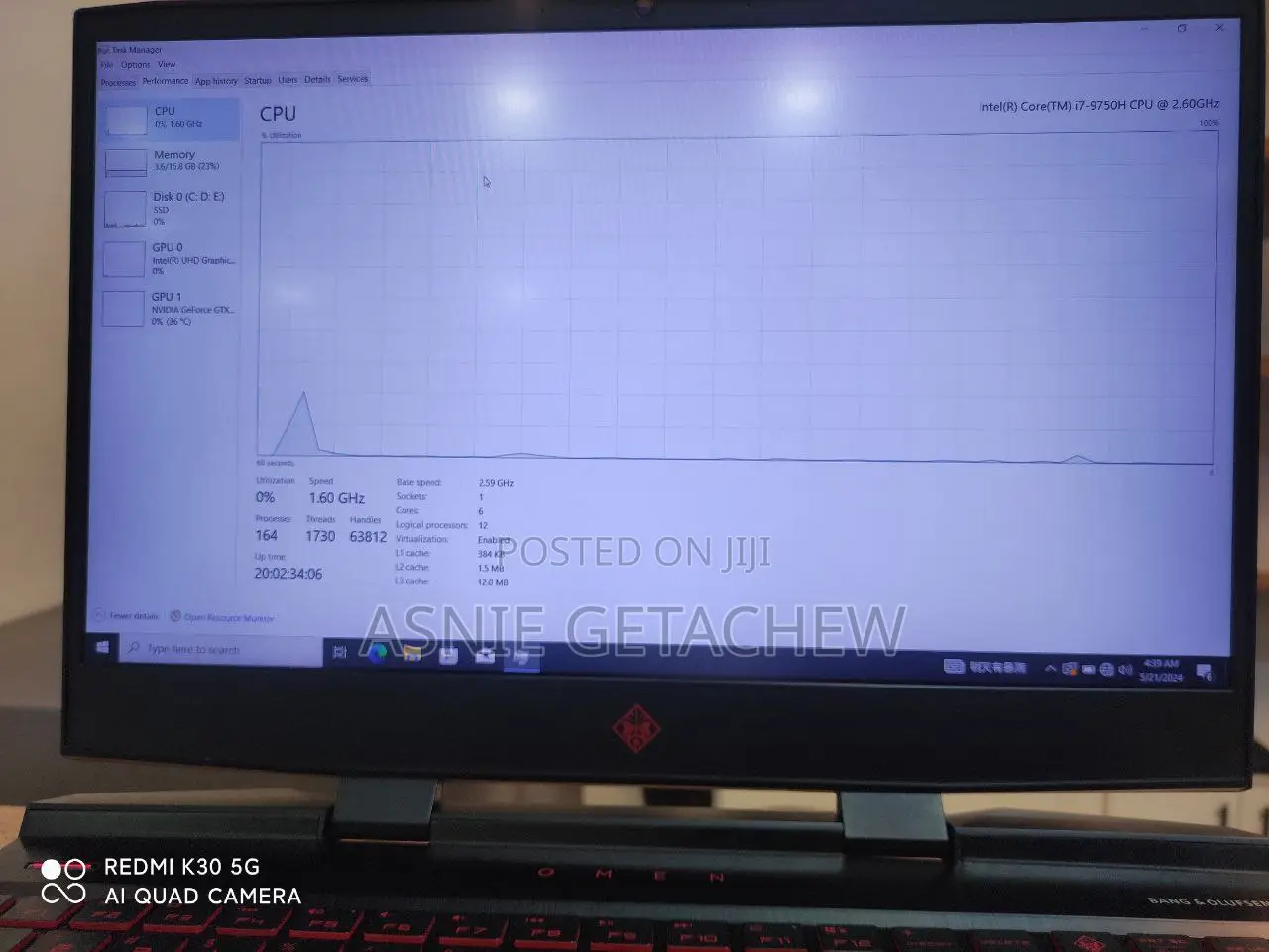 New Laptop HP Omen X 16GB Intel Core I7 SSD 128GB