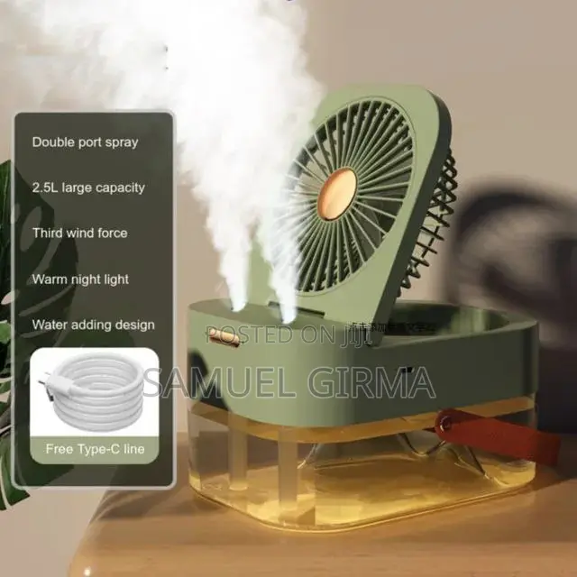 Dual Spray Night Light Spray Humidifier With Conditioner Fan
