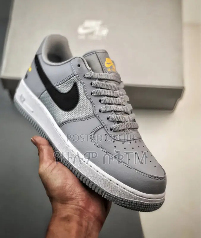 Original Nike Air Force 1 Low 07’ Double Swoosh Gray Shoes
