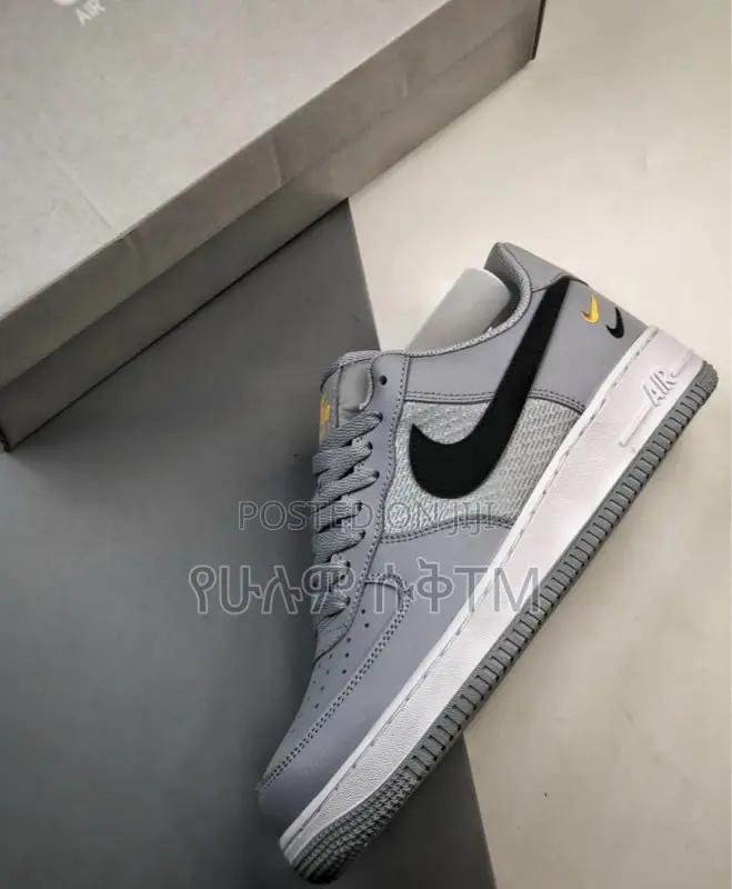 Original Nike Air Force 1 Low 07’ Double Swoosh Gray Shoes