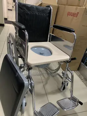 Photo - Folding Commode Bath Chair Wheelchair for Toilet With Wheels