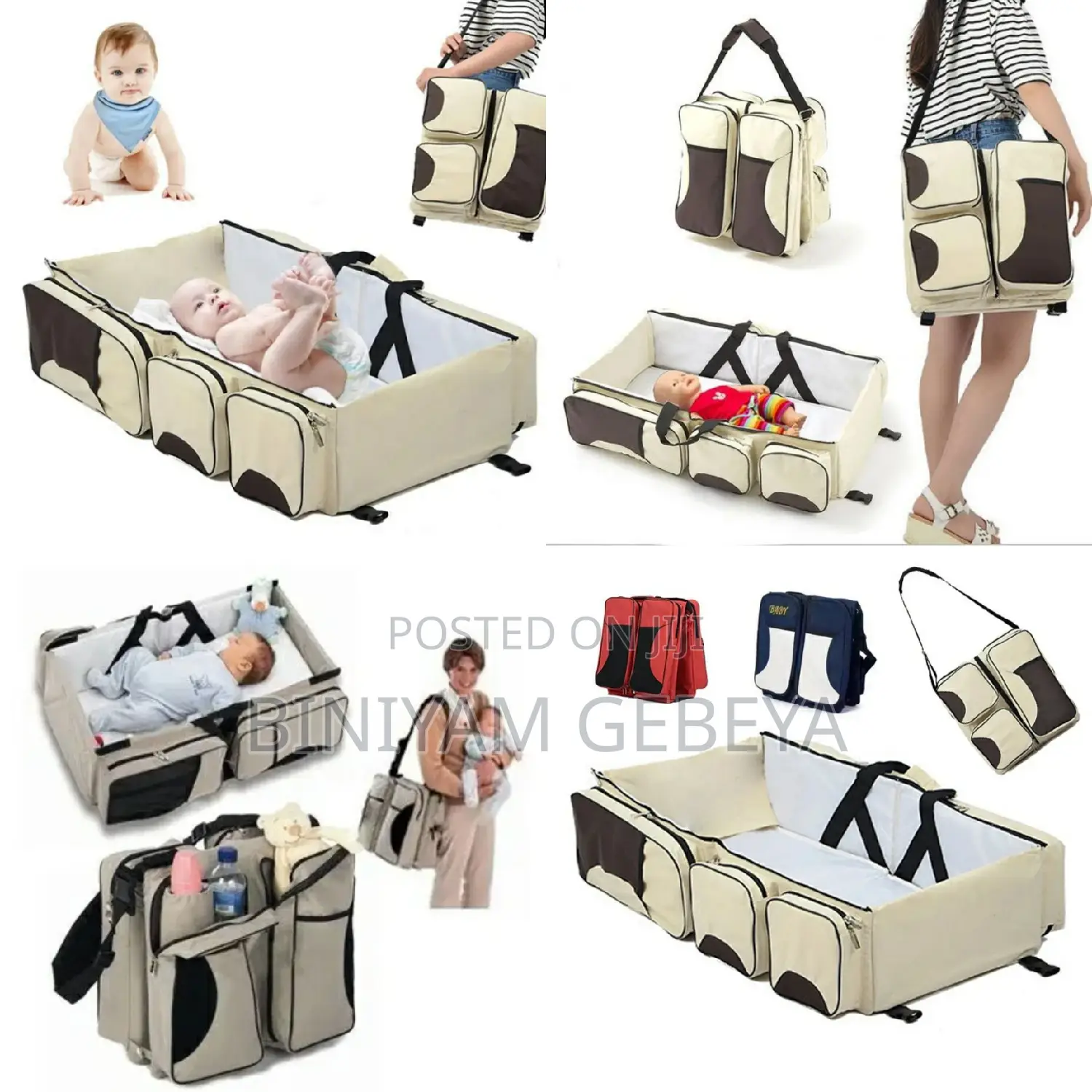 የራሱ የ ልጆች ማስተኛ ያለዉ ምርት ሙሉ ቦርሳ 3i1 Portable Bed Travel Bag