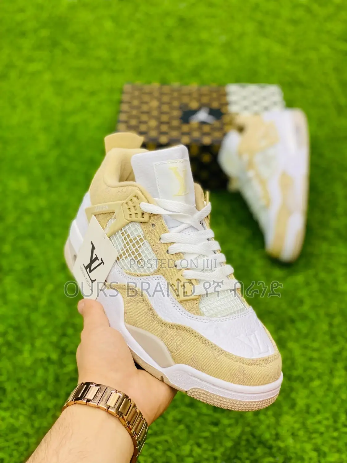 Jordan 4 Louis Vuitton High Master Quality Luxury Sneakers