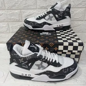 Photo - Jordan 4 Louis Vuitton High Master Quality Luxury Sneakers